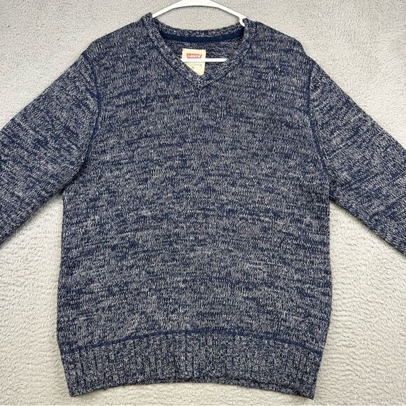 Levis Knit‎ Sweatshirt Mens Medium Blue Gray Pullover Sweater Winter Casual - Picture 2 of 15